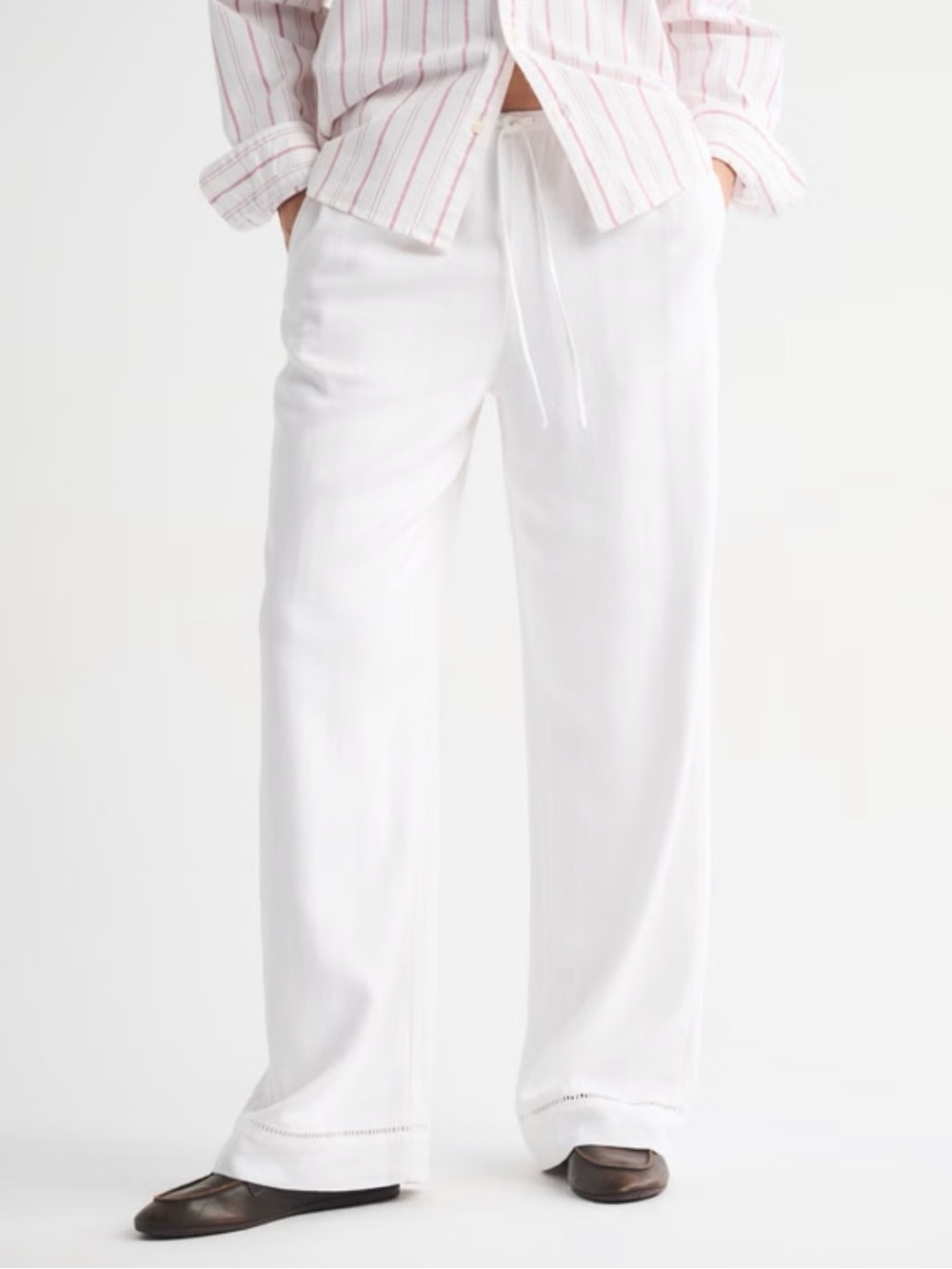 A&F Gemma Linen-Blend Wide Leg Pull-On Pant
